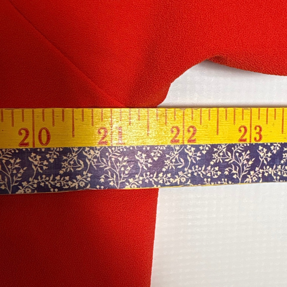 Emma & Michele Red S/S Shift Dress Pleated Hem Size 14 Career Office Modern - Picture 6 of 9